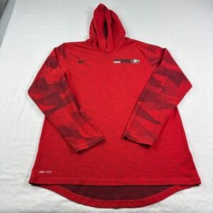 Georgia Bulldogs Hoodie Mens Medium Nike Red Lightweight Pullover Shirt NCAA